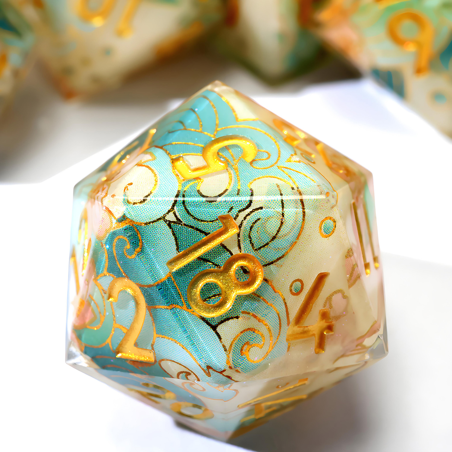 Heavy Equipment Games - Enchanting DND Dice Set with Ocean
