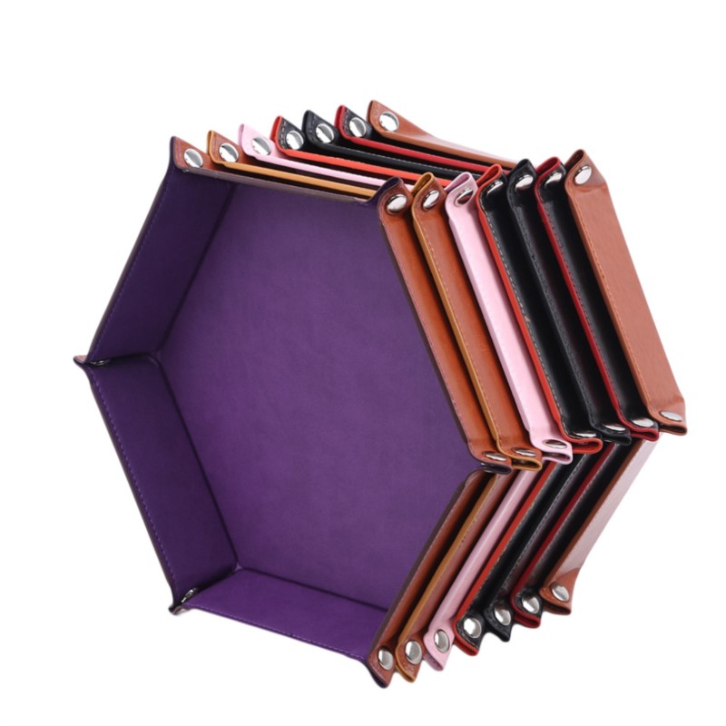 Hexagon Folding Dice Tray PU L - Heavy Equipment Games avis et prix