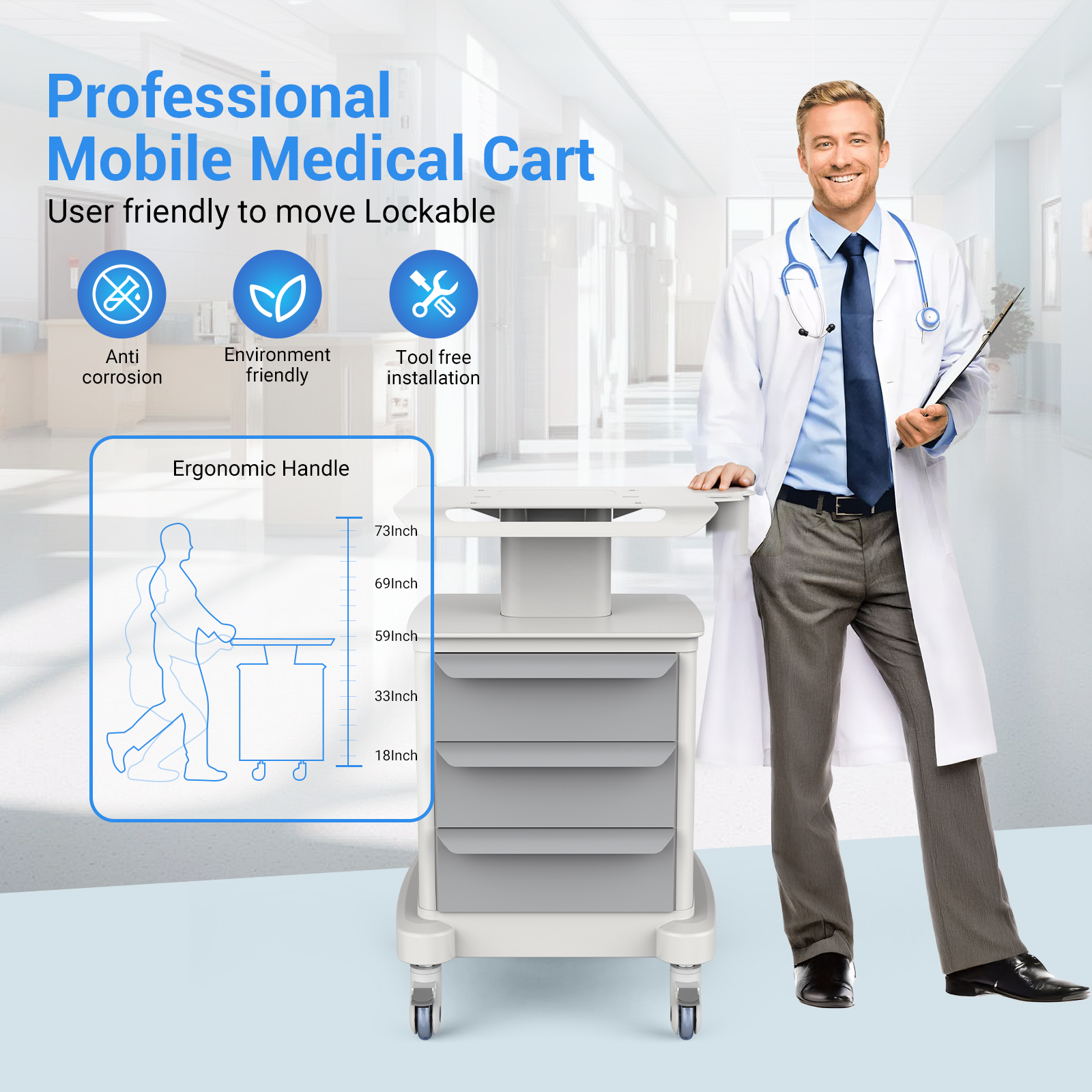 Medical Mobile Trolley Cart Ro - Heavy Equipment Transporter avis et prix
