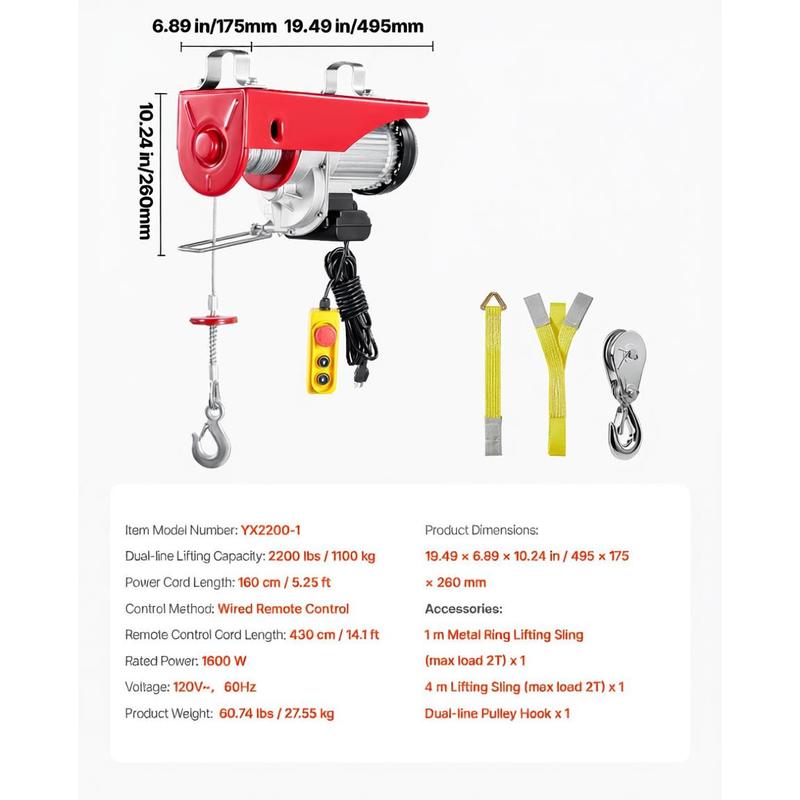 High Capacity Power Winch 2200 - Heavy Equipment Lift avis et prix