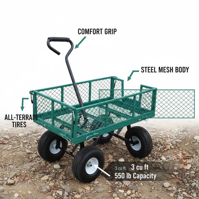 Iron Utility Wagon 34 x 18 Inc - Heavy Equipment Transporter avis et prix